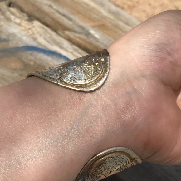 Horse Sterling Silver Wide Cuff Bracelet 925 Handmade Gift Victorian Western - Picture 8 of 10